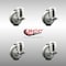 Service Caster 4 Inch 316SS Gray Polyurethane Wheel Swivel Bolt Hole Caster Set with Brake SCC SCC-SS316BH20S414-PPUB-TLB-4 - alternate 3